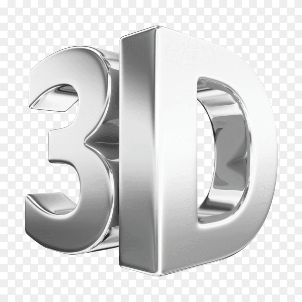 3d silver word PNG