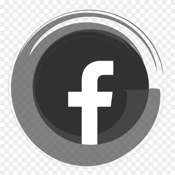 Black facebook logo PNG