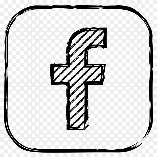 Logo facebook black PNG