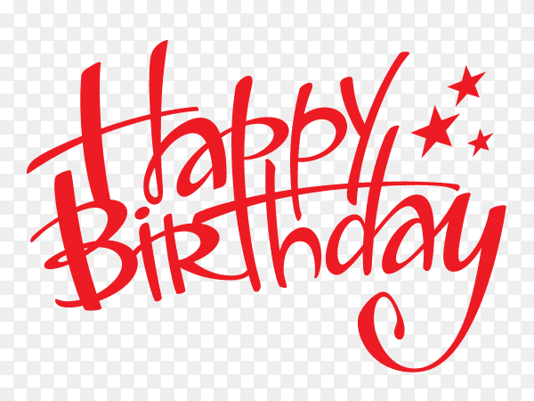Happy birthday typography style PNG
