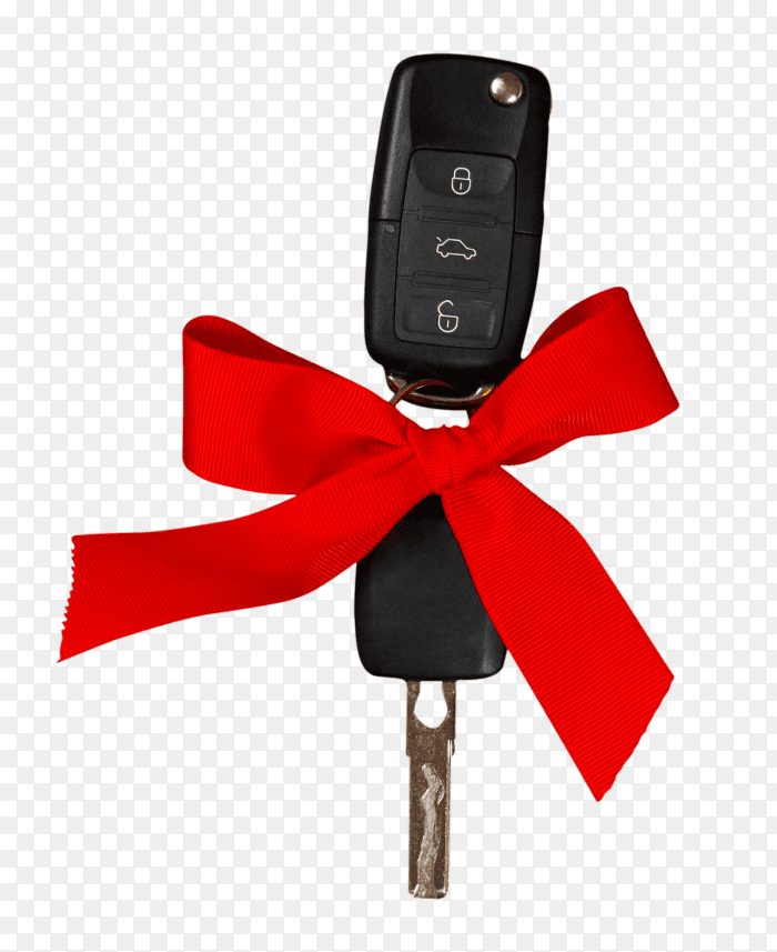 Car keys with red bow PNG