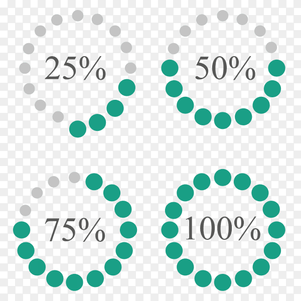 Set of percentage diagrams PNG