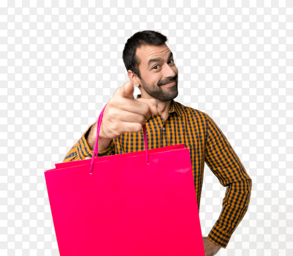 Man with shopping bags PNG
