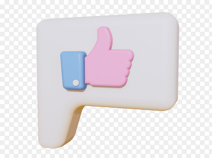 Thumb up - like icon 3d render PNG