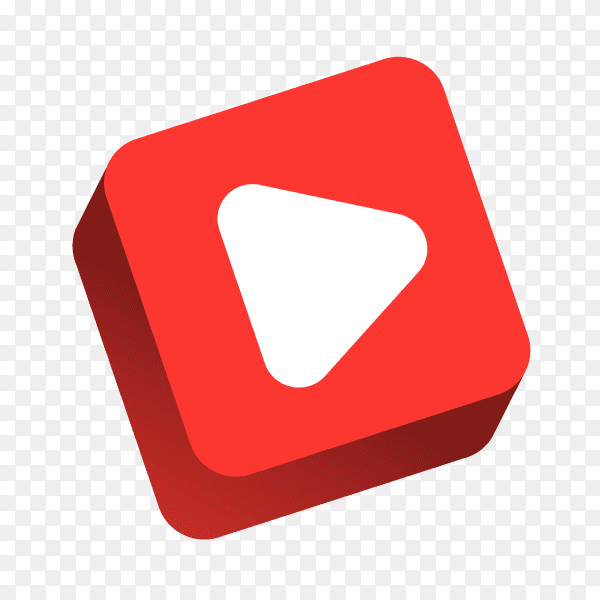 3D YouTube logo PNG