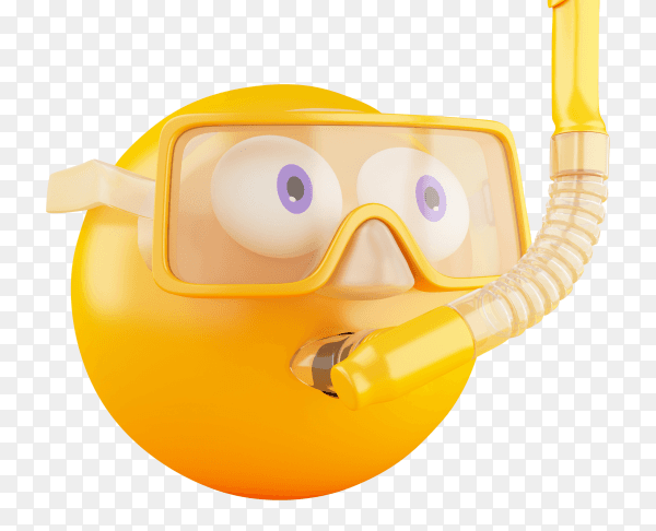 3D emoji with scuba diving PNG