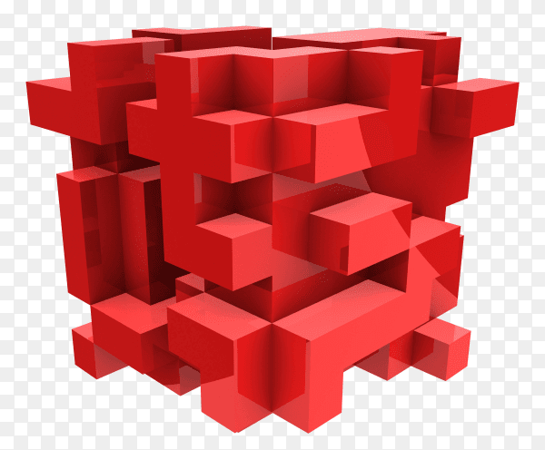 Abstract red cubes PNG