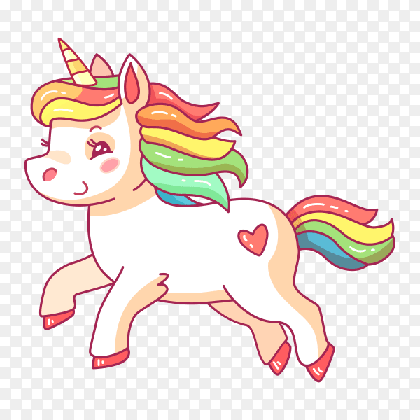 Cute Colorful unicorn PNG