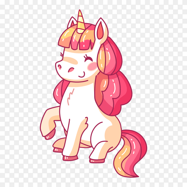 Cute baby unicorn PNG