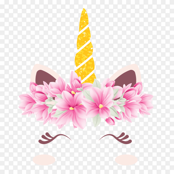 Cute floral unicorn PNG