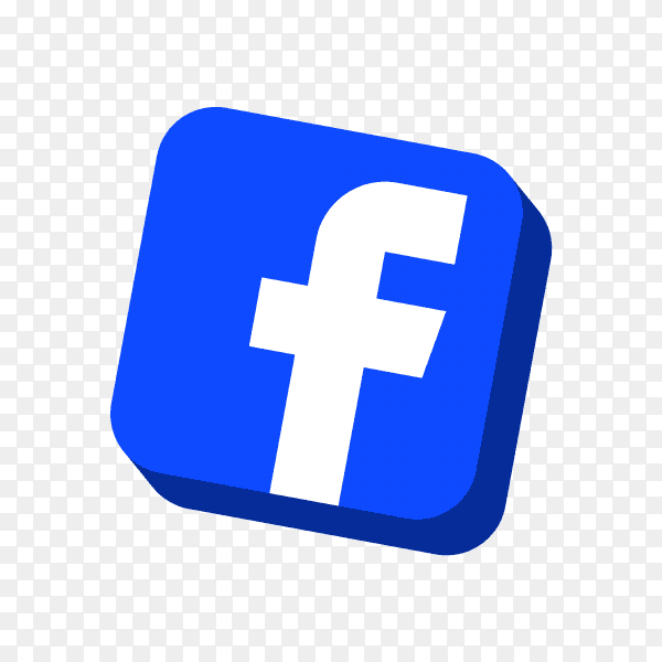 Facebook logo 3D  PNG