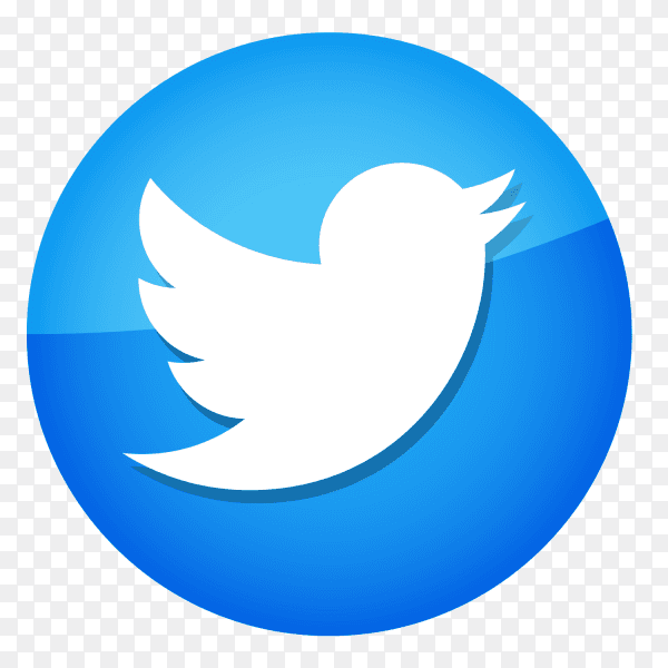 Glossy Twitter logo PNG