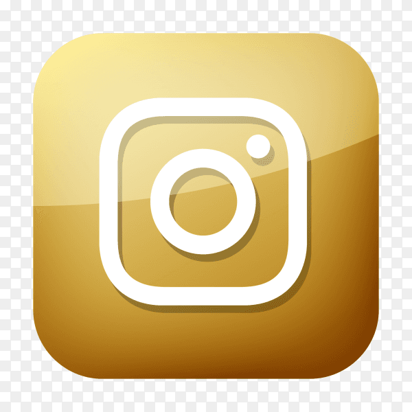 Golden Instagram icon PNG
