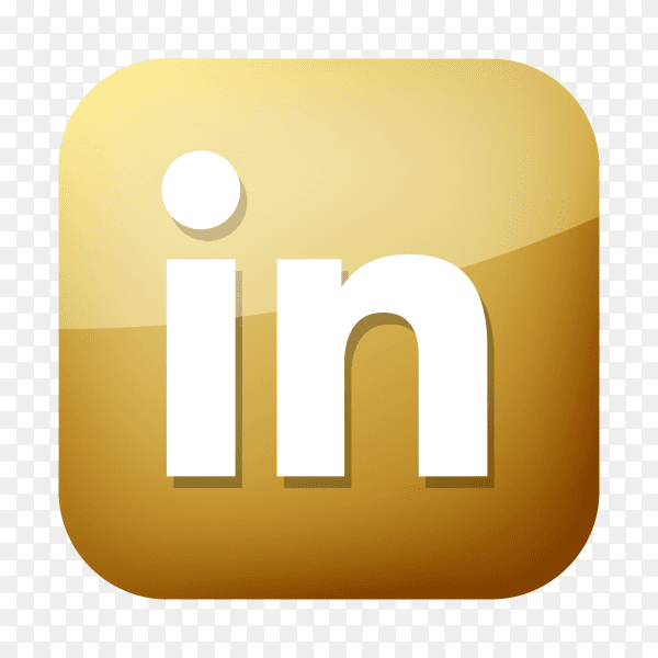 Golden Linkedin icon PNG