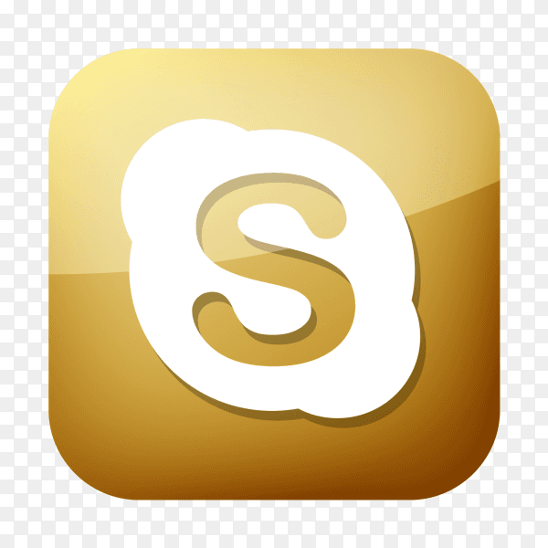 Golden Skype icon PNG