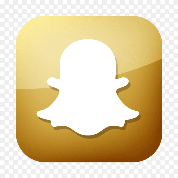 Golden Snapchat icon PNG