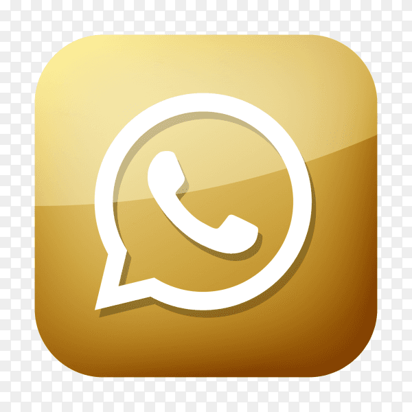 Golden WhatsApp icon PNG