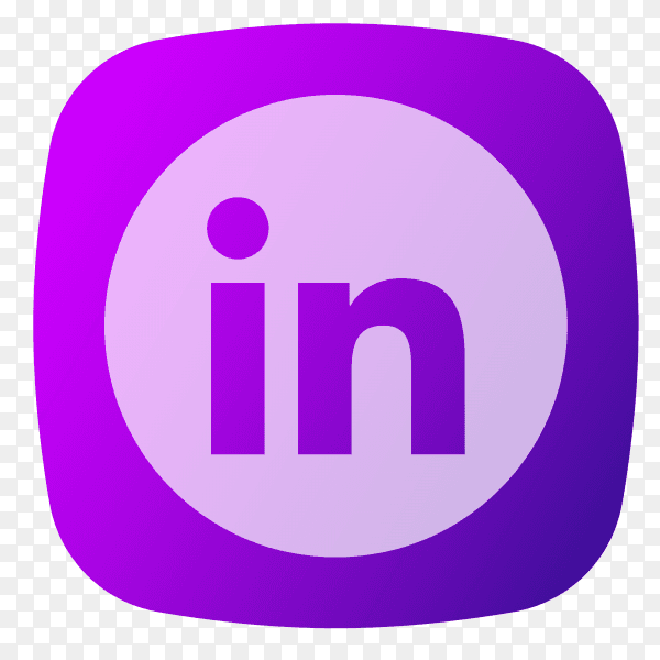Linkedin logo purple PNG