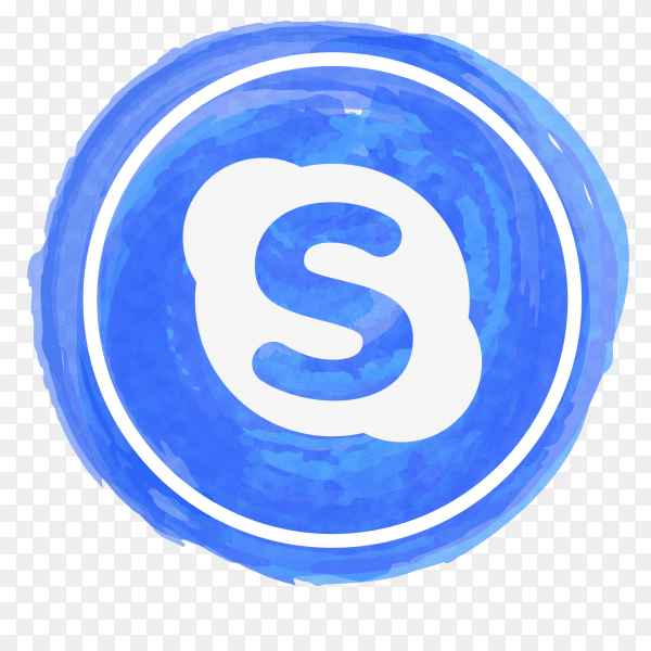 Skype icon watercolor PNG