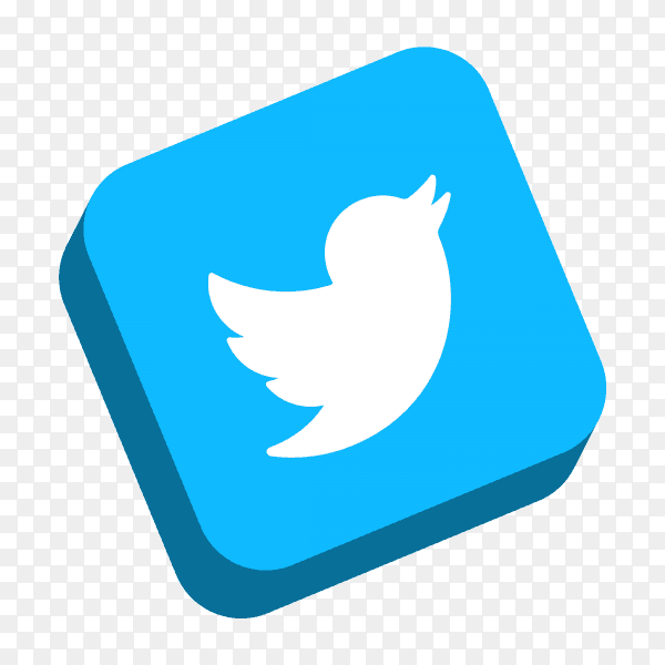 Twitter logo 3D  PNG