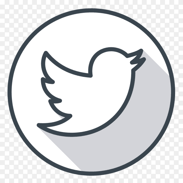 Twitter logo gray color PNG