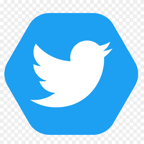 Twitter logo in hexagon PNG