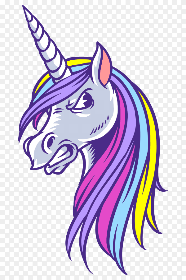 Unicorn angry Vector PNG