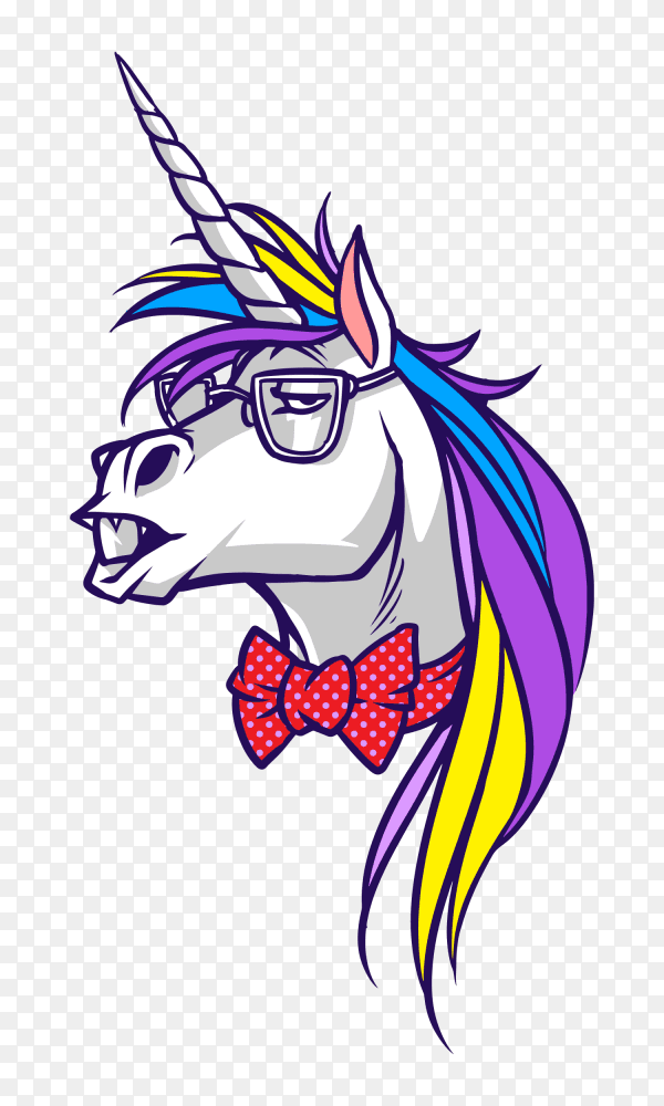 Unicorn nerd Vector PNG