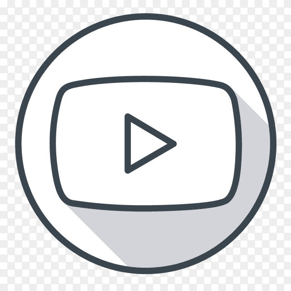 YouTube logo gray color PNG