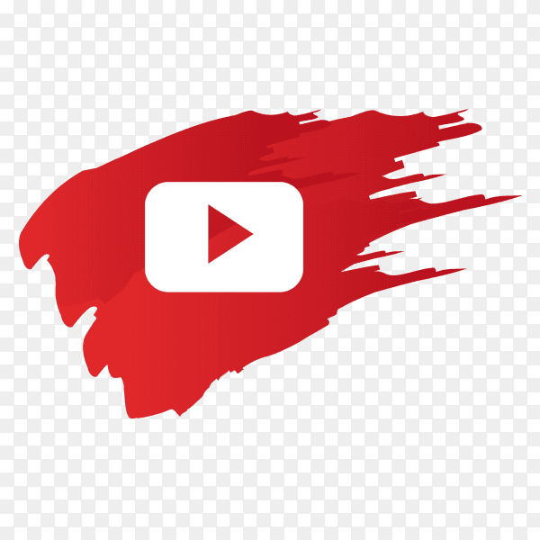 YouTube logo with brush PNG