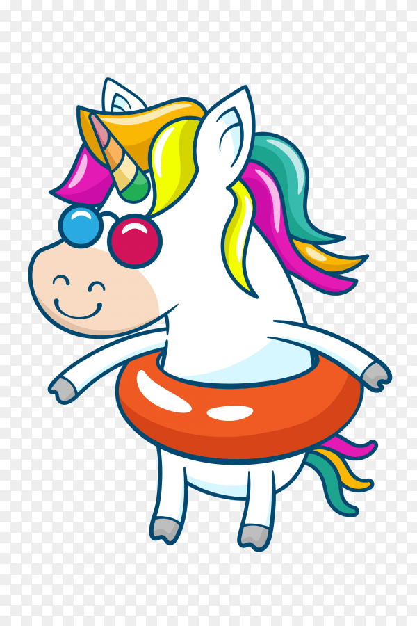Cute unicorn with float PNG