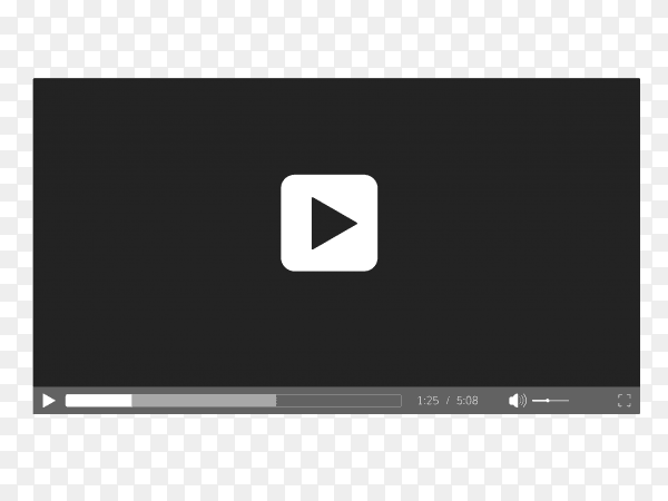 Flat video player PNG