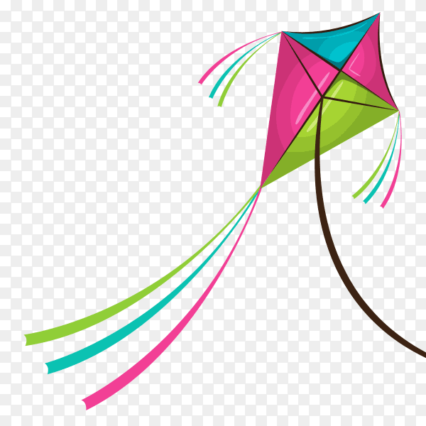 Colorful kite vector PNG