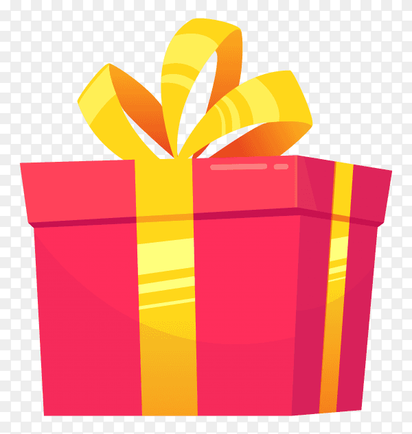 Gift box pink - vector PNG
