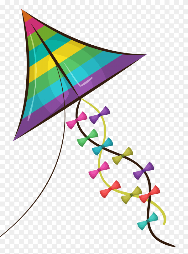 Kite flying vector PNG