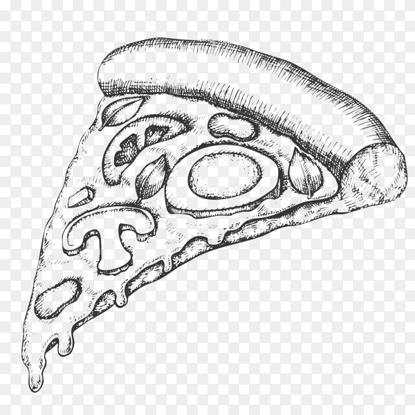 Sketch pizza clipart PNG