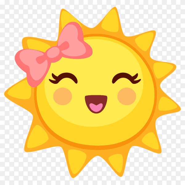 Cut sun emoji clip art PNG