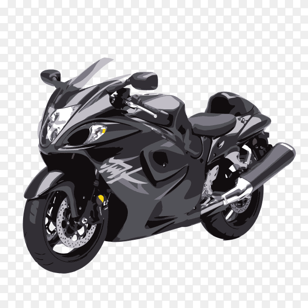 Gray motorcycle vector PNG