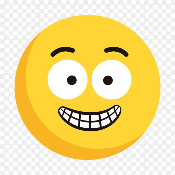 Grinning Face vector emoji on transparent background PNG