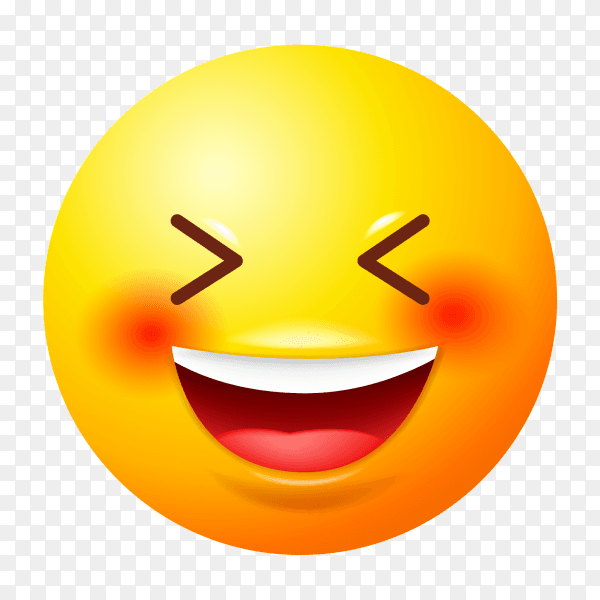 Happy emoji vector on transparent background PNG