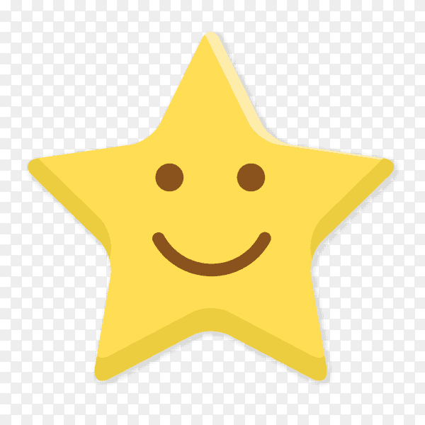 Smile star emoji vector PNG