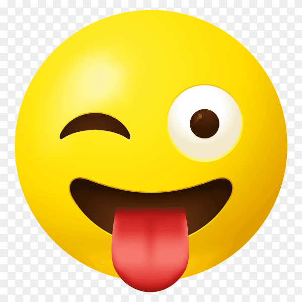 Face emoji tongue on transparent background PNG