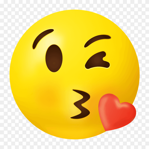 Kissing face emoji on transparent background PNG