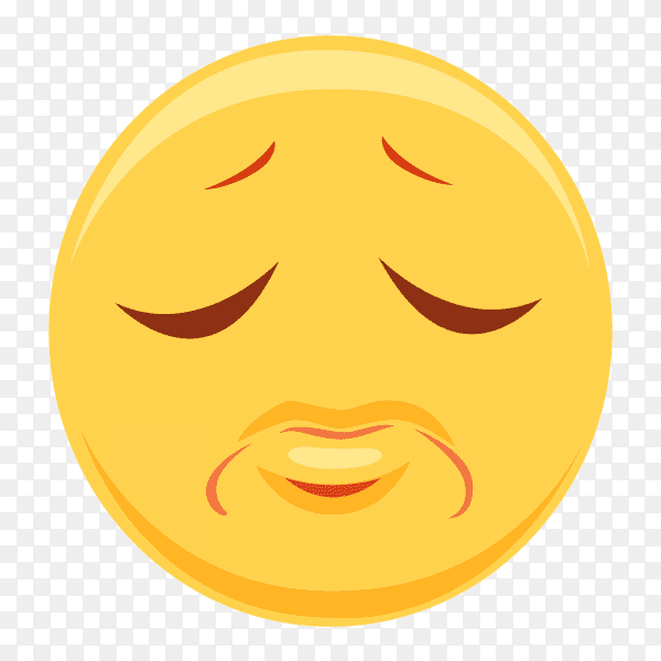 Sad emoji vector on transparent background PNG