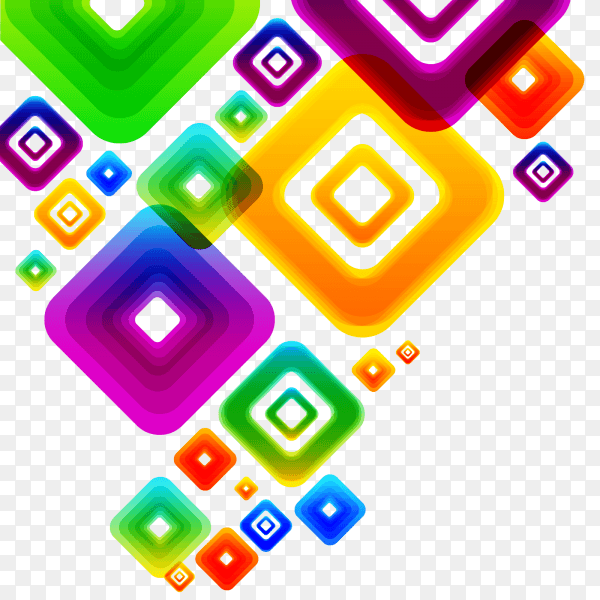 Colorful squares vector PNG