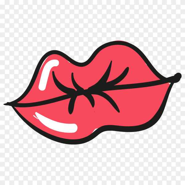 Red woman lips Clipart PNG