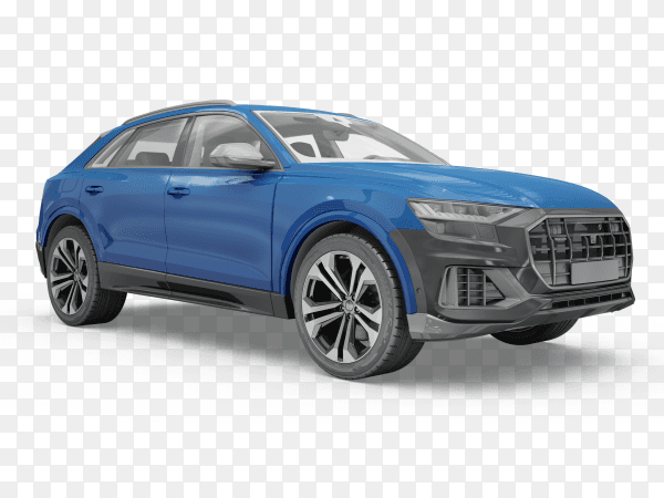 Blue car on transparent PNG