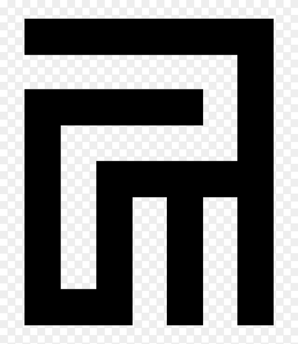 P.M Logo design on transparent background PNG