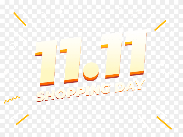 11.11 Shopping Day Sale Poster design on transparent background PNG
