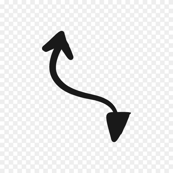 Arrow icon hand drawn . Arrow doodle isolated Clipart PNG